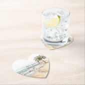 ビーチ海パーム結婚ツリー ペーパーコースター (インサイチュ)