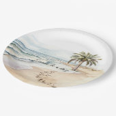 ビーチ海パーム結婚ツリー ペーパープレート (アングル)