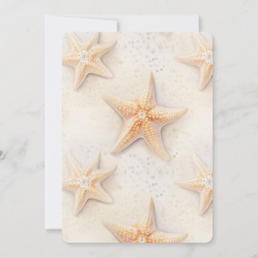 ビーチ海ヒトデ誕生日 招待状 (裏面)