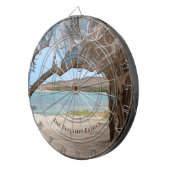 ビーチ海ヒルサイド水の色をパーソナライズ ダーツボード (正面右)