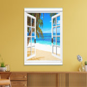 ビーチ海ビューウィフェイクンドウ キャンバスプリント (インサイチュ (リビング))