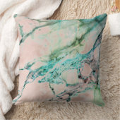 ビーチ海ピンクローズグレーミントシルバーシルバー金ゴールド大理石 クッション (ブランケット)
