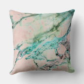 ビーチ海ピンクローズグレーミントシルバーシルバー金ゴールド大理石 クッション (裏面)