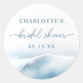 ビーチ海ブライダルシャワー ラウンドシール (正面)