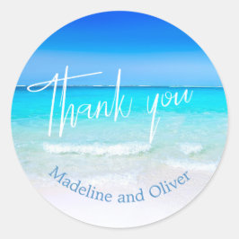 ビーチ海ブルーサンドモダンサンキュー ラウンドシール