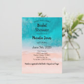 ビーチ海ブルーシーサイドウェディングシャワー 招待状 (スタンド正面)