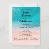 ビーチ海ブルーシーサイドウェディングシャワー 招待状 (正面)