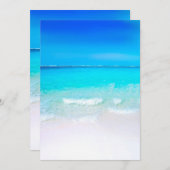 ビーチ海ブルートロピカルデスティネーションウェディング 招待状 (正面/裏面)