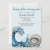 ビーチ海ベビースシャワー 招待状 (正面)