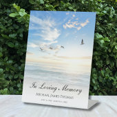 ビーチ海メモリアルまたは葬儀フォトトリビュート 台座サイン