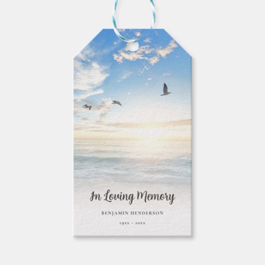 ビーチ海メモリアルまたは葬式トリビュート ギフトタグ (正面)