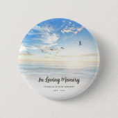 ビーチ海メモリアルまたは葬式トリビュート 缶バッジ (正面)