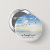 ビーチ海メモリアルまたは葬式トリビュート 缶バッジ (正面&裏面)