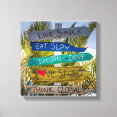 ビーチ海ライブシンプル感動的やる気を起こさせる キャンバスプリント (正面)