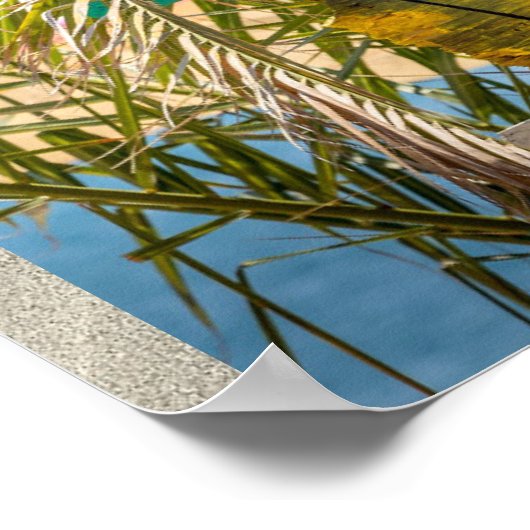 ビーチ海ライブシンプル感動的やる気を起こさせる ポスター (角)