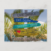 ビーチ海ライブシンプル感動的やる気を起こさせる ポストカード (正面)
