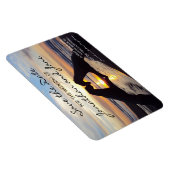 ビーチ海ラブハート結婚式日付を保存 マグネット (右側)