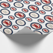 ビーチ海レッドカニ誕生日 ラッピングペーパー (角)