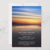 ビーチ海写真お祝いのライフ葬式グレー 招待状 (正面)