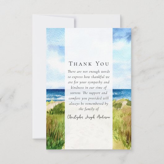 ビーチ海写真悔やみや弔慰葬儀記念館 サンキューカード (正面)