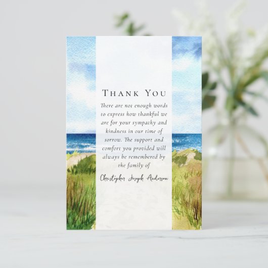 ビーチ海写真悔やみや弔慰葬儀記念館 サンキューカード (スタンド正面)