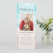 ビーチ海写真葬儀デジタル招待状 招待状 (スタンド正面)