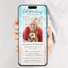 ビーチ海写真葬儀デジタル招待状 招待状