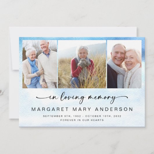 ビーチ海写真葬儀悔やみや弔慰ありがとう カード (正面)