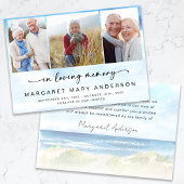 ビーチ海写真葬儀悔やみや弔慰ありがとう サンキューカード