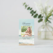 ビーチ海写真葬儀記念祈りの言葉カード 名刺 (スタンド正面)