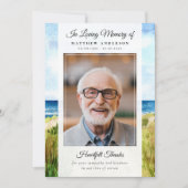 ビーチ海写真記念・葬儀記念 サンキューカード (正面)