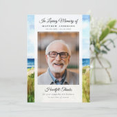 ビーチ海写真記念・葬儀記念 サンキューカード (スタンド正面)