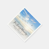 ビーチ海写真追悼式 スタンダードカクテルナプキン (角)