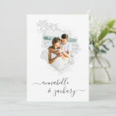 ~*ビーチ海写真+ RSVP + QR AR6 結婚s 招待状 (スタンド正面)