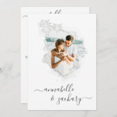 ~*ビーチ海写真+ RSVP + QR AR6 結婚s 招待状 (正面/裏面)