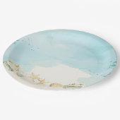 ビーチ海宛先ウェディングブライダル誕生日 ペーパープレート (アングル)