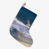 ビーチ海岸の高角撮影 スモールクリスマスストッキング (正面 (吊り時))
