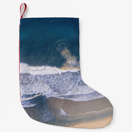 ビーチ海岸の高角撮影 スモールクリスマスストッキング (正面)