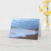 ビーチ海岸線写真 カード (黄色い花)
