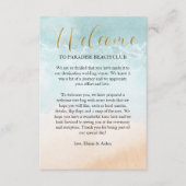 ビーチ海岸線着地結婚式へようこそ エンクロージャーカード (正面)