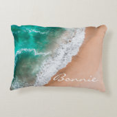 ビーチ海水の海辺の砂熱帯の夏 アクセントクッション (裏面)