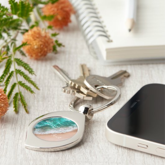 ビーチ海水の海辺の砂熱帯の夏 キーホルダー (側面)