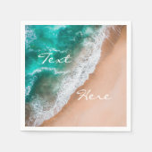 ビーチ海水の海辺の砂熱帯の夏 スタンダードカクテルナプキン (正面)