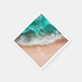 ビーチ海水の海辺の砂熱帯の夏 スタンダードカクテルナプキン (角)