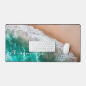 ビーチ海水の海辺の砂熱帯の夏 デスクマット (キーボード&マウス)