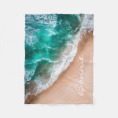 ビーチ海水の海辺の砂熱帯の夏 フリースブランケット (正面)