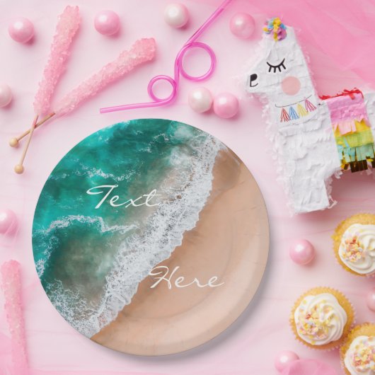 ビーチ海水の海辺の砂熱帯の夏 ペーパープレート (パーティー)