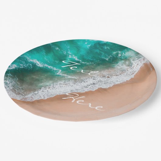 ビーチ海水の海辺の砂熱帯の夏 ペーパープレート (アングル)