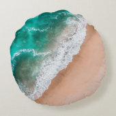 ビーチ海水の海辺の砂熱帯の夏 ラウンドクッション (裏面)