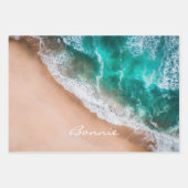 ビーチ海水の海辺の砂熱帯の夏 ラッピングペーパーシート (正面3)